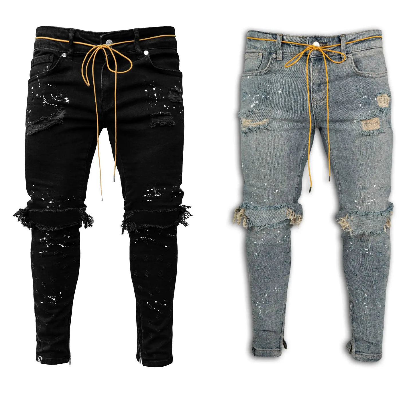 New 2025 Ripped Hole Jeans for Men Hip Hop Cargo Pant Distressed Denim Jeans Skinny Men Clothing Full Length Slim Trousers Male
