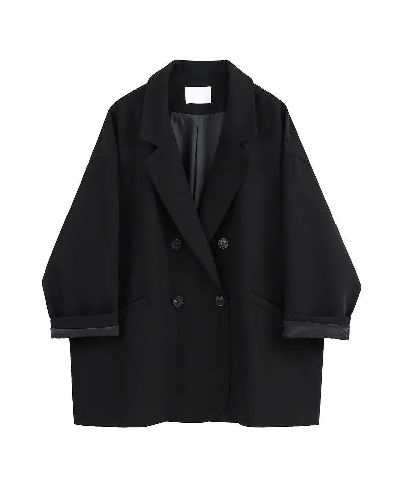Oversize Blazer Women Suit Korean Chic Black Blazer Casual Coat Streetwear Loose Jackets Solid Women's Clothing Student New