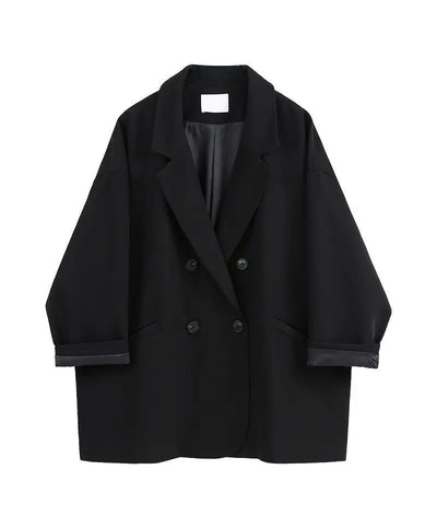 Oversize Blazer Women Suit Korean Chic Black Blazer Casual Coat Streetwear Loose Jackets Solid Women's Clothing Student New