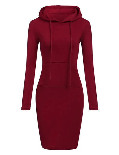 Ladies Autumn Attire Women's Hooded Dresses Hoodie - Style Sweatshirt Dresses for Women Tops in Ladies Clothing