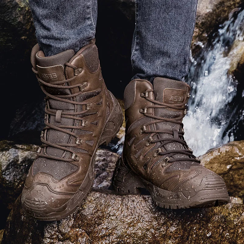 Men's Outdoor Hiking Tactical Boots Ankle Desert Boots Sports Climbing Shoes Military Work Waterproof Work Safety Hunting Shoes