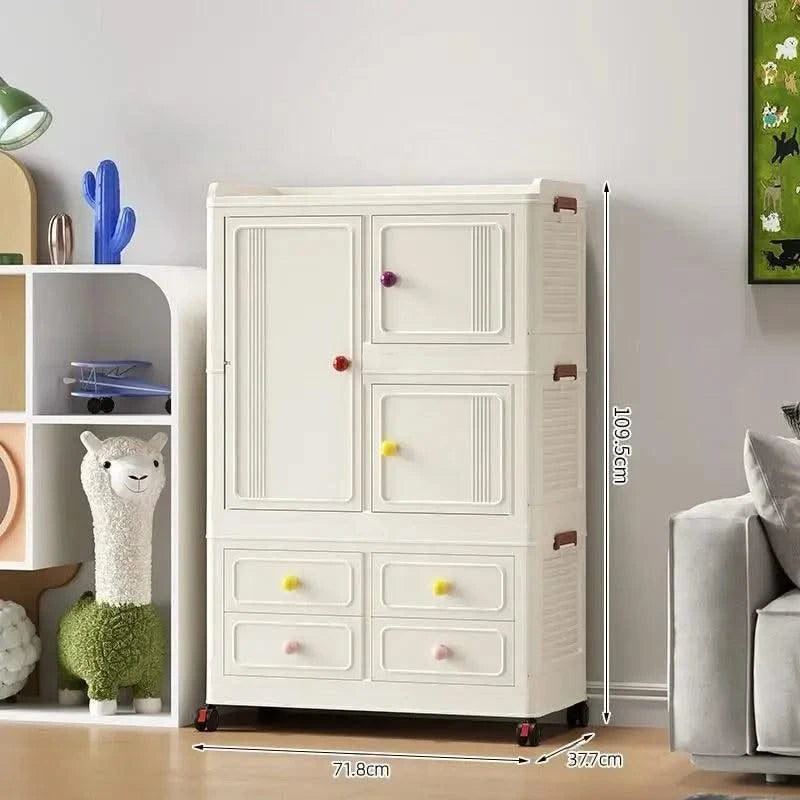 Home bedroom, children's storage cabinet, multi-layer snack cabinet, multifunctional large capacity dust-proof storage box