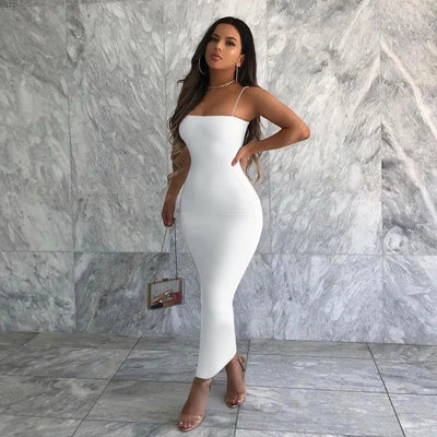 New Dresses 2025 Woman Fashion Summer Sexy Halter Temperament Halter Long Dress Slim Skirts Women's Clothing Tops