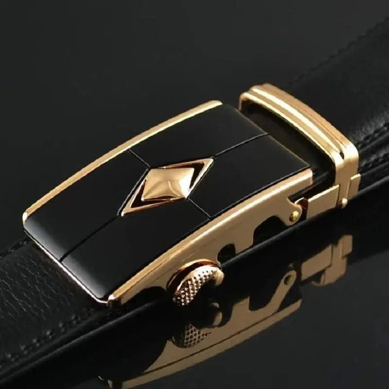 Men's Belt High Quality Genuine Leather Belts Metal Automatic Buckle Belts