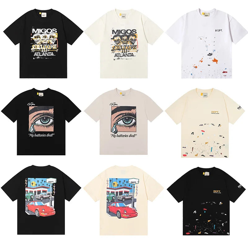 New Designer DEPT T-shirts For Men O-neck Cotton T Shirt Fashion Streetwear Cotton Tees Summer Women Casual Loose Print T-shirt