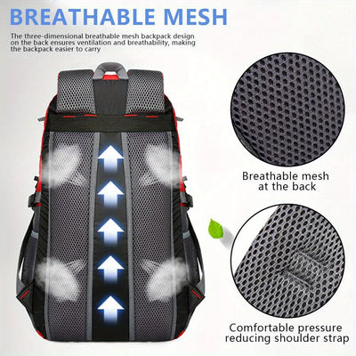 Outdoor Backpack Men's Large Capacity Travel Lightweight Casual Hiking Backpack Sports Waterproof Travel Mountaineering Bag