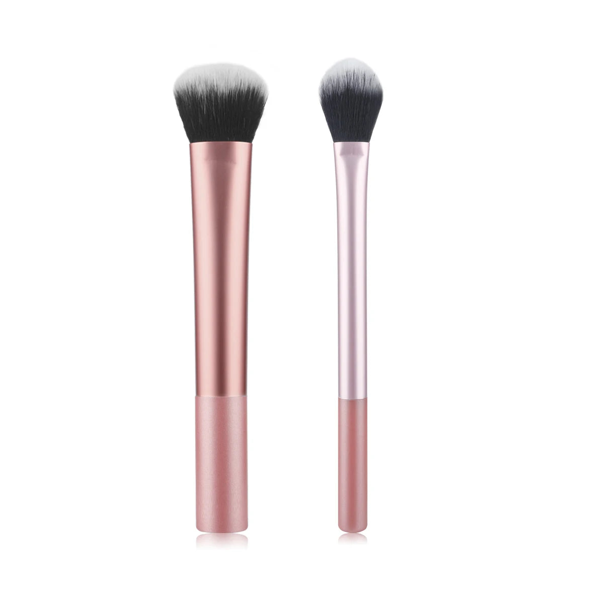 High-quality 2pcs/set Black Glossy Professional Makeup Brush Tool Kit Including Powder, Blush, Contouring, Eyeshadow, Highlighte