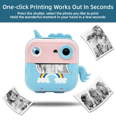 Digital Children Camera For Photography Instant Print Photo Kids Camera Mini Thermal Printer Video Educational Toys Gift