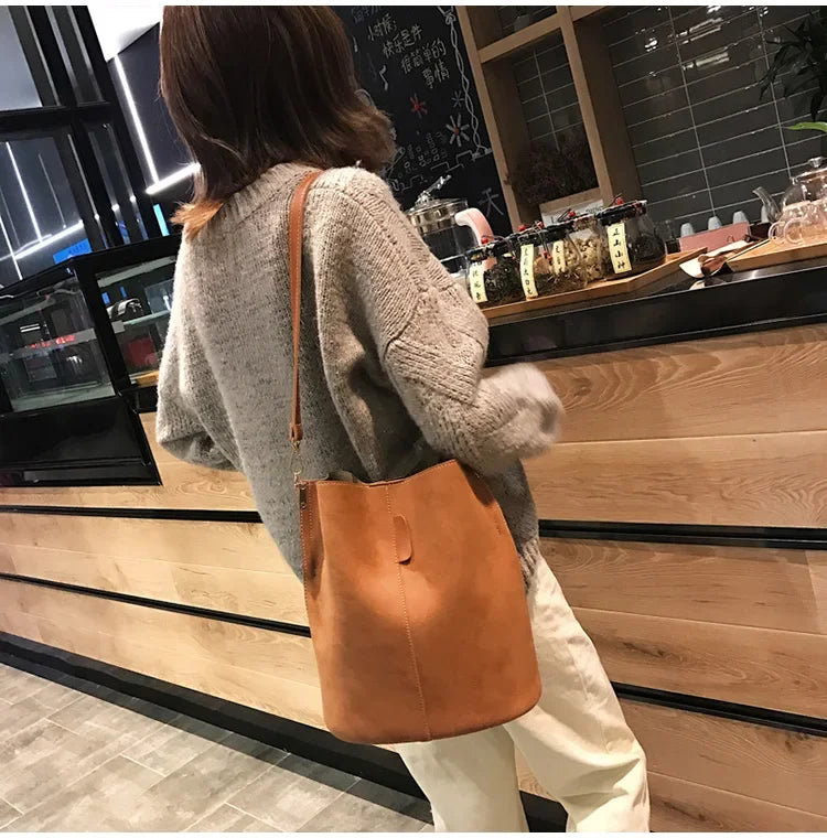 Designer Handbags Ladies Bucket Bag PU Leather Shoulder Large Capacity Crossbody Bags for Women High Quality New Tote Bag