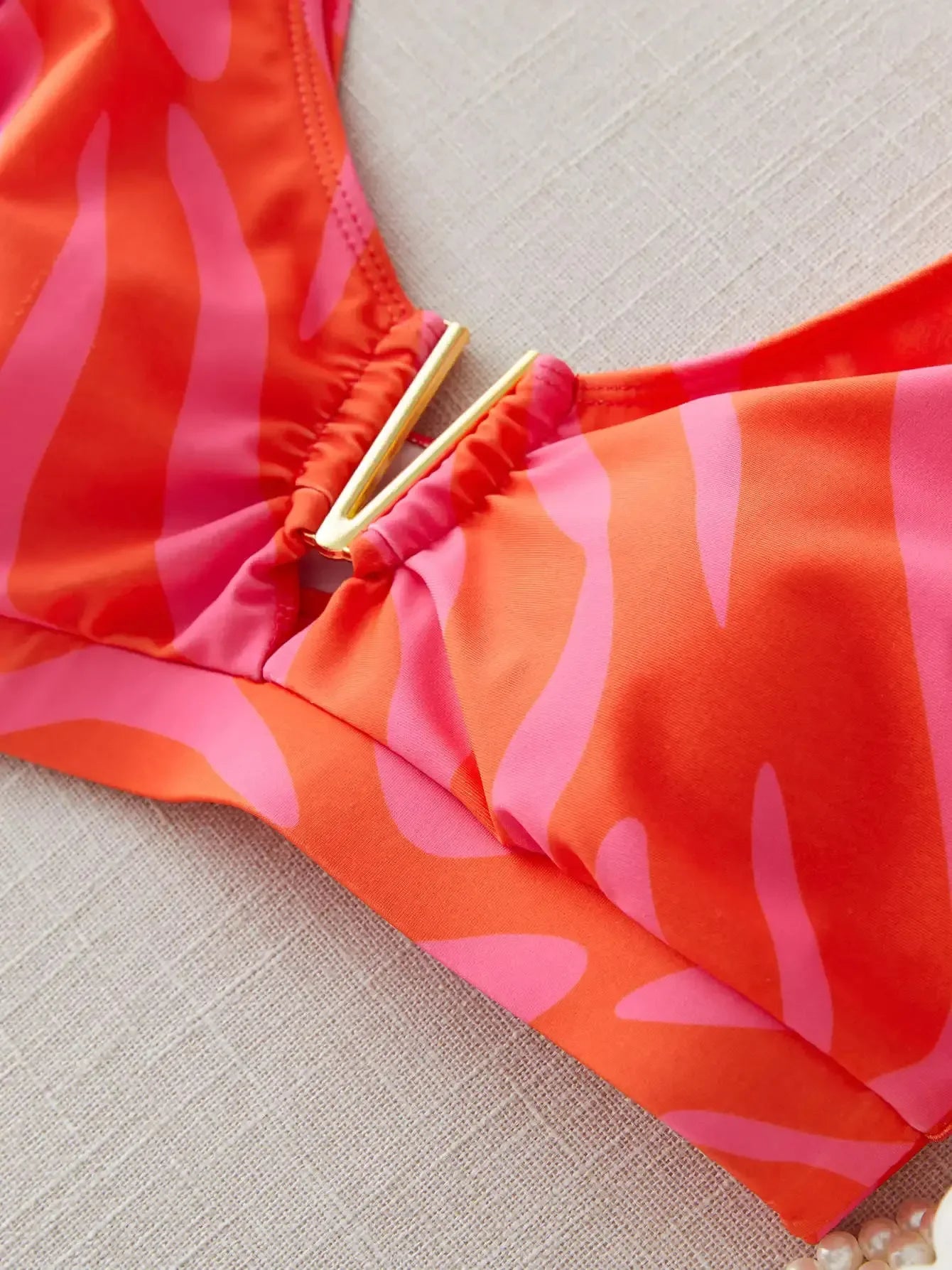 Swimwear High Waist Bikinis with Belt V Neck Shirring Swimsuit Women Ruffle Bathing Suit y2k Drawstring Beachwear