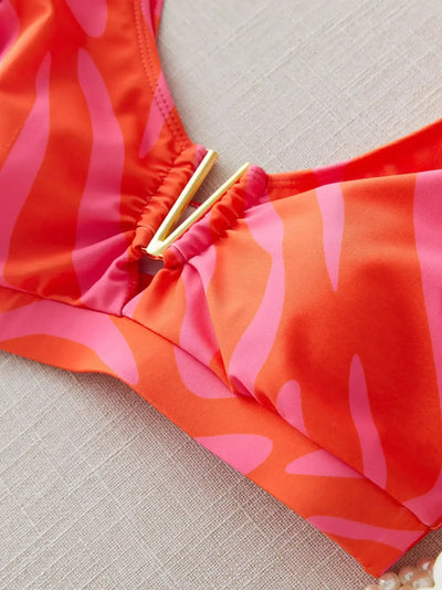 Swimwear High Waist Bikinis with Belt V Neck Shirring Swimsuit Women Ruffle Bathing Suit y2k Drawstring Beachwear