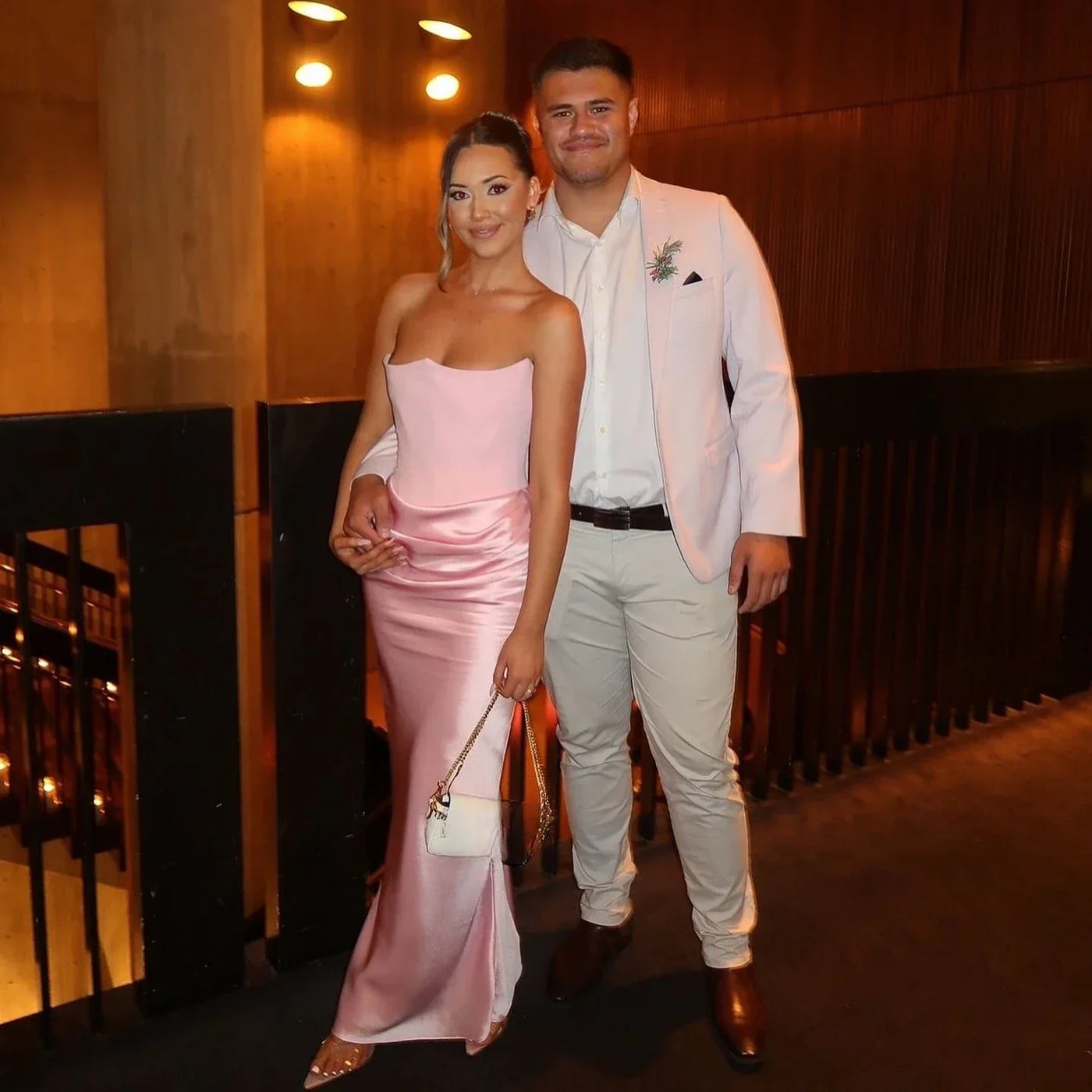 Oligai Strapless Women Maxi Evening Dress 2025 Pink Corset Cocktail Dress Elegant Strapless Satin Formal Occasion Party Dresses