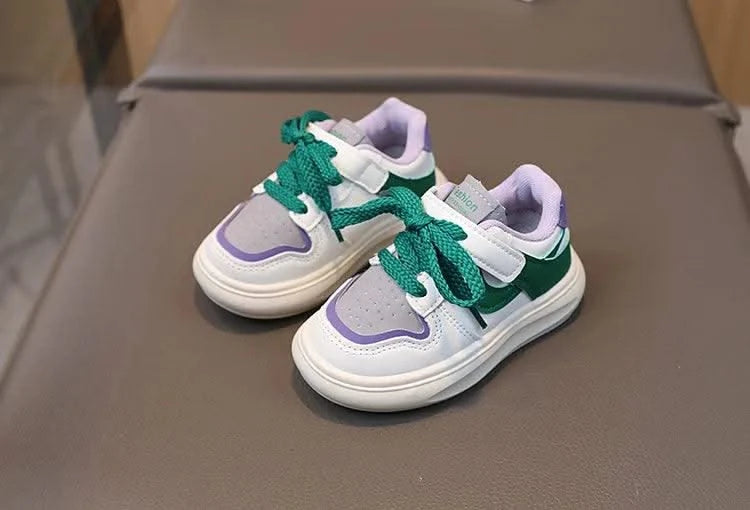 Children's Sports Shoes Girls 2025 Spring Autumn New Leather Shoes PU Leisure Soft Soled Boys Sneakers Baby Girl Casual Shoes