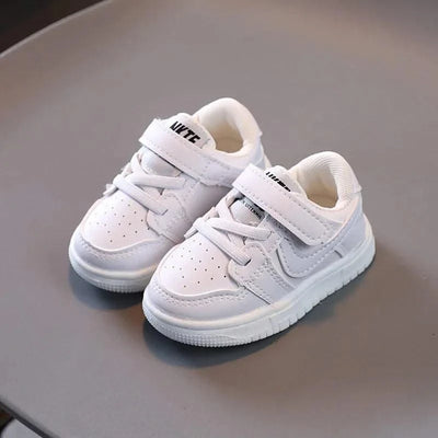 Children's Sports Shoes Boys'  Girls' Board Shoes Korean-style Boys' Baby Shoes White Sneakers Walking Shoes Comfortable  Daily