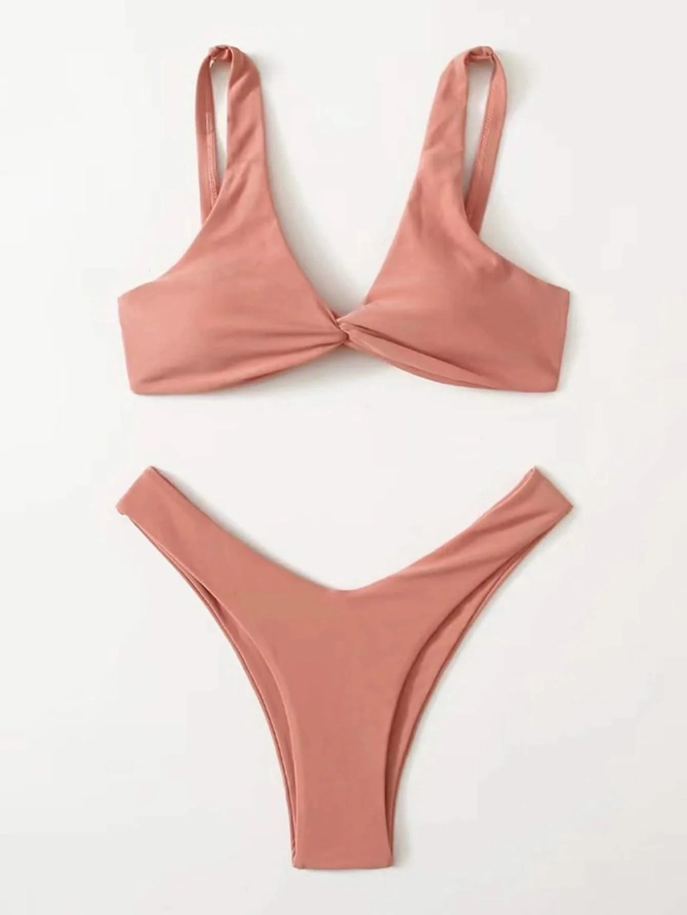 OIINAA Bathing Suit Women Solid Sexy Swimsuit Bow Tie Drawstring Lace Up Summer Bikini Set Two-pieces Beachwear Thong Biquinis