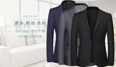 2025 Blazer New Men's Fashion Business Solid Color British Style Professional Work Groom Wedding Dress Best Man Blazer Jacket