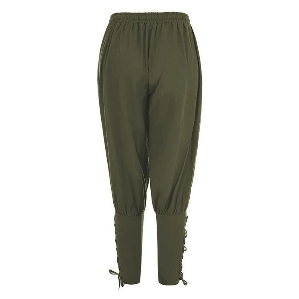 Men's Casual Trousers New Summer Drawstring Trousers Medieval Pirate Trousers Cotton and Linen Streetwear Pants