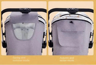 Two-way Lightweight High-view Baby Stroller Can Sit or Lie Down Portable Travel Baby Stroller Four-wheel Baby Stroller