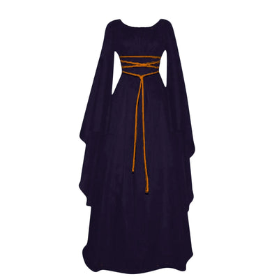 Women Dresses Vintage Medieval Cosplay Costume Ghost Witch Vampire Gothic Dress Halloween Christmas Masquerade Party Dress