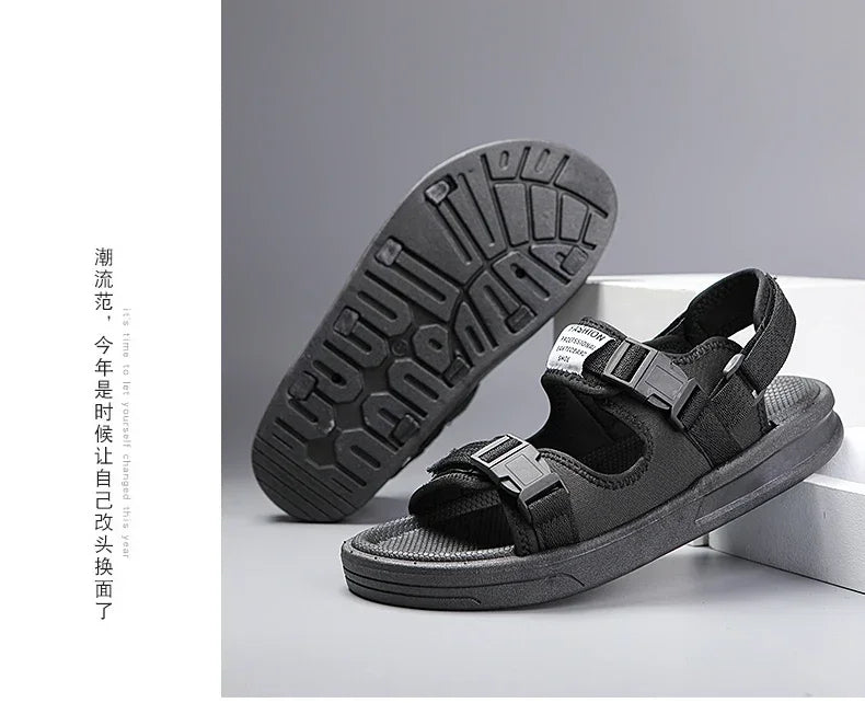 Men Sandals 2024 Trending Men's Luxury Sandals Man Summer 2024 Shiatsu Slippers Flat Sandal Beach Shoes Platform Sandals. Mens