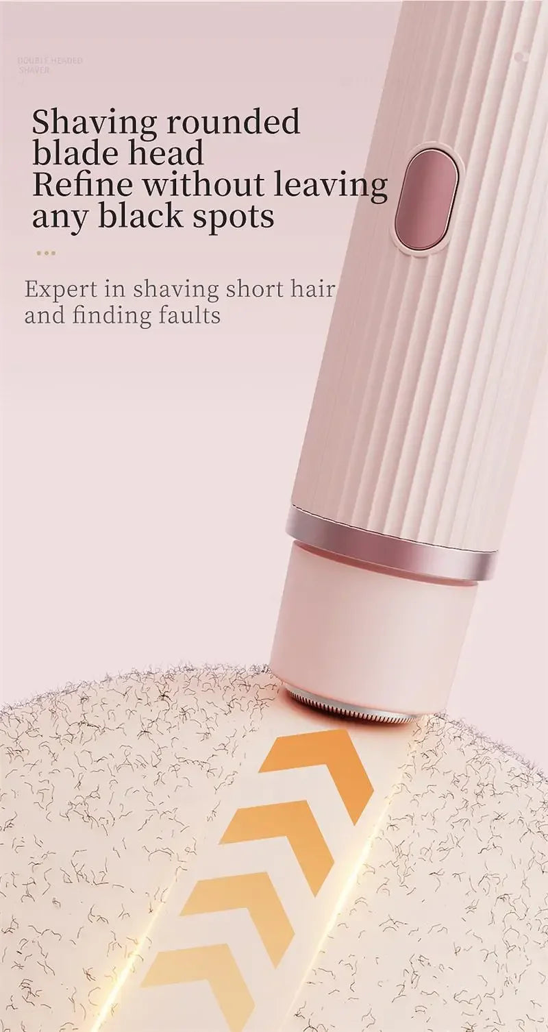 Women Epilator Dual Head Facial Electric Razor Body Shaver for Shaving Bikini Trimmer Area Leg Waterproof Female Hair Removal
