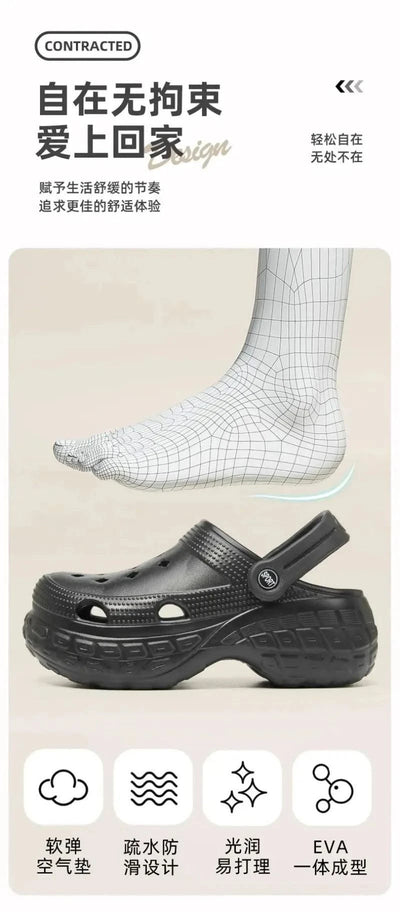 Women's Clogs Summer Slippers Platform Clog Sandals Outdoor Indoor Slippers Women Heeled Slippers High Quality Shoes Slides
