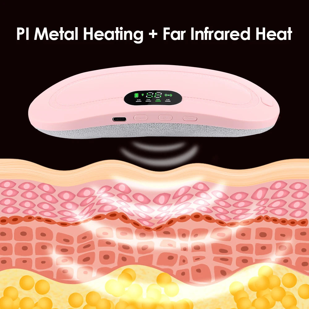 Electric Waist Massager Women Vibrator Menstrual Cramp Period Pain Relief Warmer Blood Circulation Abdominal Massage Belt