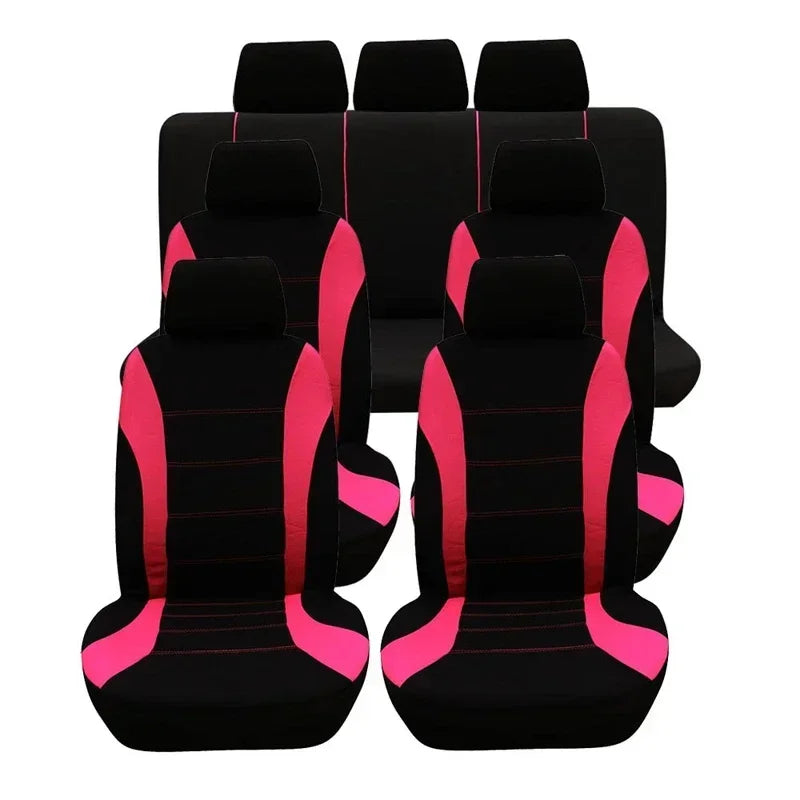Seat Covers 9pcs Set Car Cushion Auto Accessories Seat Protect Five-Seat Universal Black Gray Blue Red