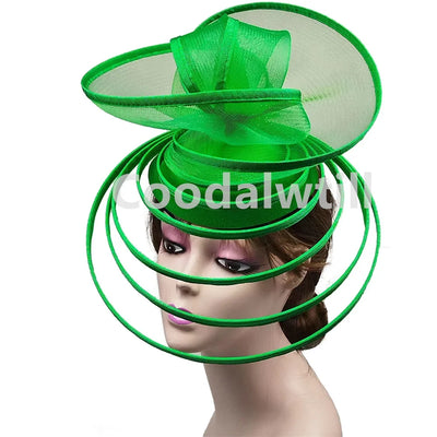 Royal Ascot Luxury Fascinator Hat Women Wedding Headpiece Mesh Hat Formal Event Pillbox Fascinator Hats Ladies Mariage Millinery
