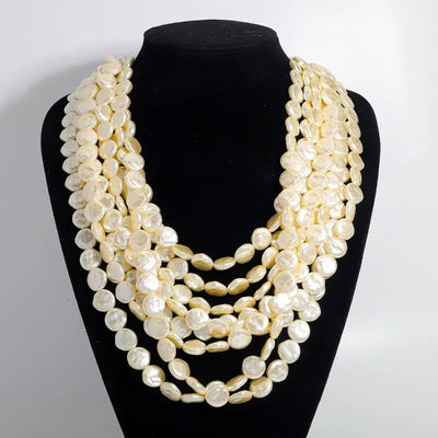 Luxury Exaggerated Multi-layer Pearl Necklace Women Romantic Elegant Baroque Long Chain Jewelry Accessories Bride Wedding Party