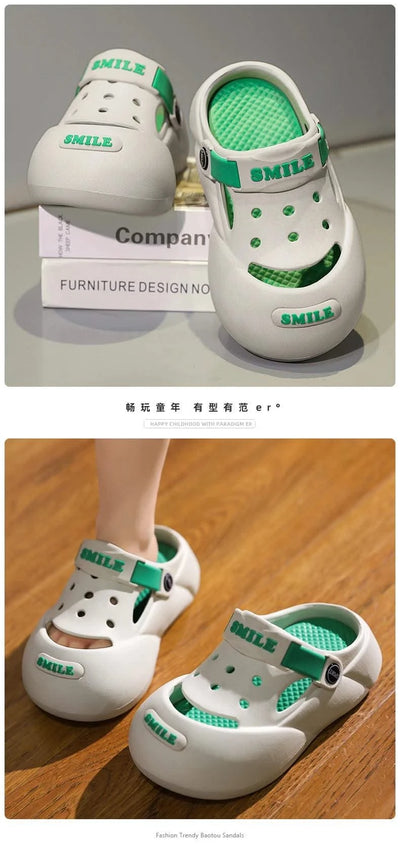 Luxury Boy Clogs Summer Kids Shoes Breathable Casual Lightweight Indoor House Shoes Children Boy Sandals Slippers