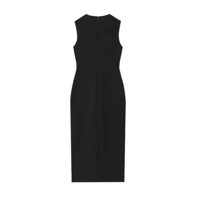 Black Elegant Party Midi Dresses 2025 Women's Summer Sleeveless Long Dresses Fashion Casual Vintage Evening Party Dress  ﻿