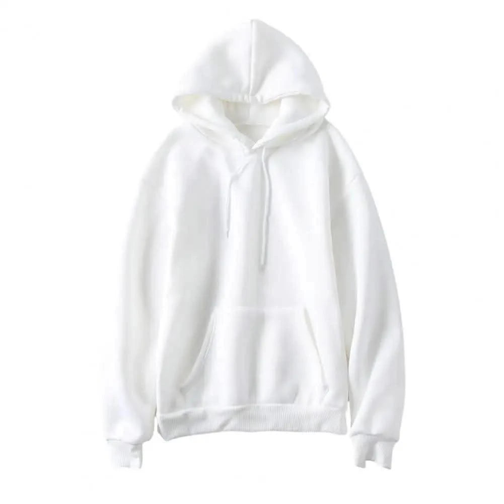 Women Sweatshirt Autumn Hoodie Hooded Solid Color Drawstring Patch Pocket Pullover Long Sleeve Loose Soft Warm Lady Hoodies