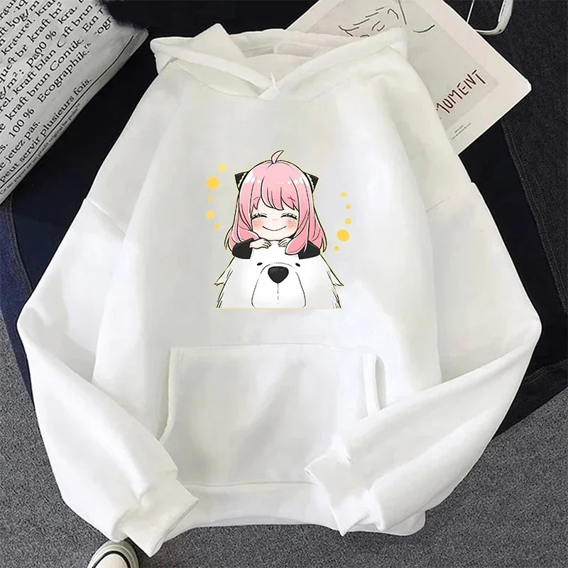 Harajuku Anime Spy X Family Oversized Hoodie Anya Women Sweatshirts Kawaii Casual Female Streetwear Long Sleeve Clothes Tops