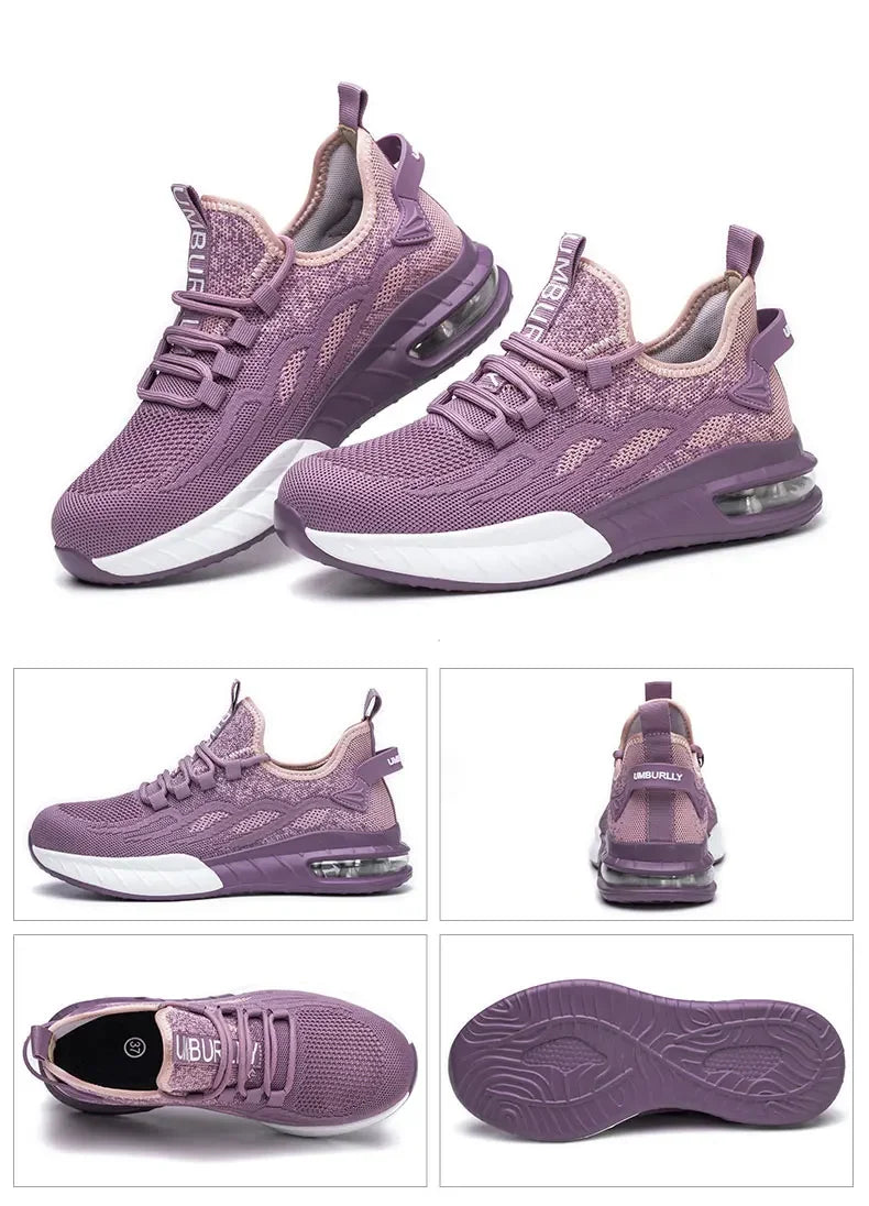 Non Slip Lightweight Breathable Sneakers for Women Steel Toe Indestructible Safety Shoes Anti-puncture Protection Safety Shoes