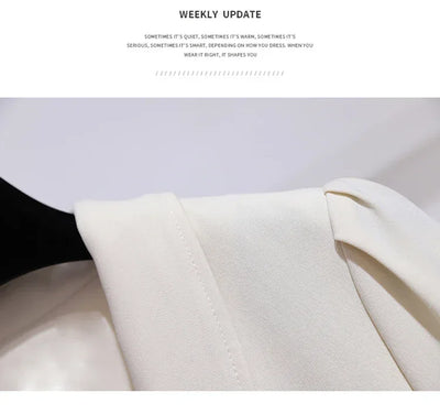 Women's Dress Double Breasted Elegant Dresses for Women 2025 Autumn Off white Dress Belt Knee-Length Solid Fashion Woman Clothes