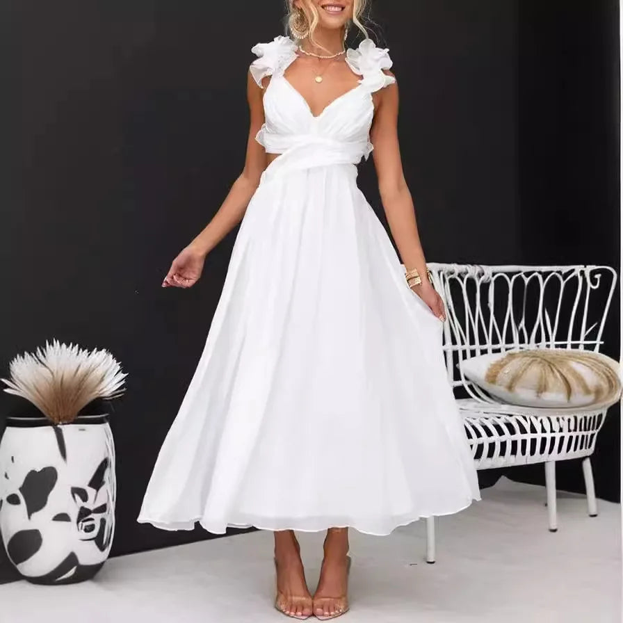 Elegant Women's Long Dresses 2025 New Summer Party White Dresses Vestido Sexys Mujer Verano Feestjurken Y2k Vestidos De Gala