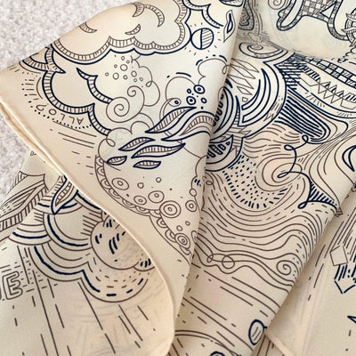 100% Real Silk Scarf Shawl Large Head Scarves Hijab for Hair Wrapping 90cm