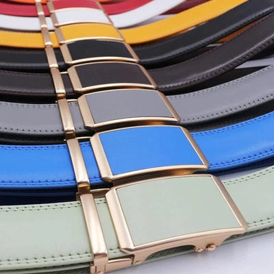 Men Black Strap Waistband Genuine Leather Automatic Buckle Belts |  Belts for Business