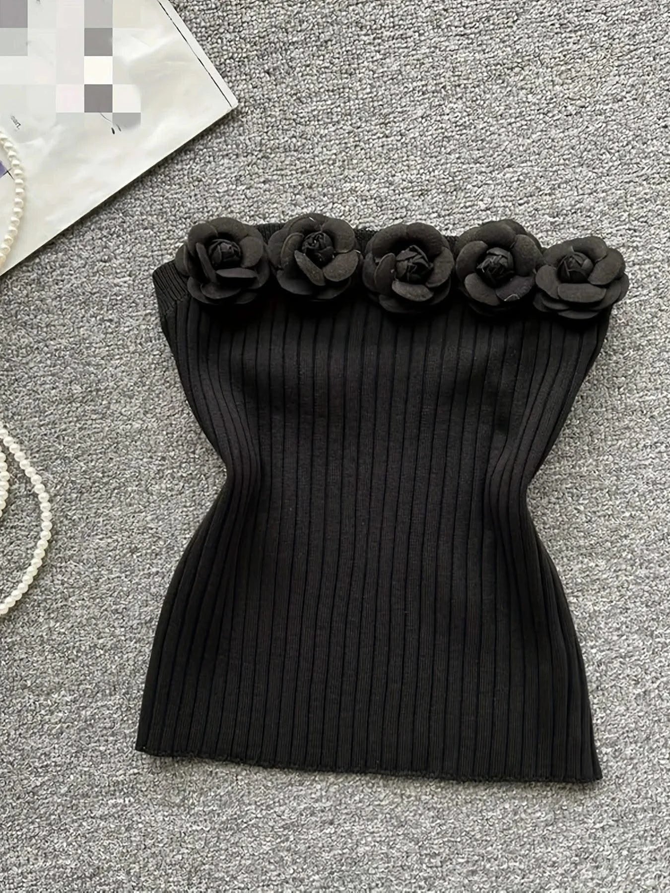 Pink Solid Sexy Off Shoulder Knitted Tube Top for Women