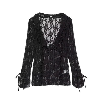 Chic Lace Perspective Elegant Holiday Tops Women