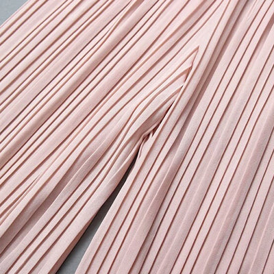 Women's Pants Wide Leg Pants Crinkle Plain Trousers Baggy Elastic Waist Bottoms Woman Clothes pantalones ropa para mujer 바지