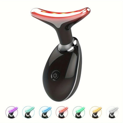 Electric Neck Massager with 7 Color Neck Beauty Device EMS Neck Facial Eye Massage Vibrating Massager Beauty Tools