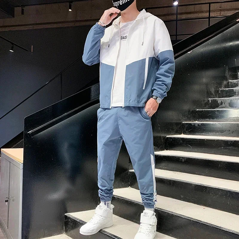 Men Casual Joggers Hooded Sportswear Jackets Pants 2 Piece Sets HipHop Running Sports Suit Tracksuit Sweatpants Hoodies Colombia