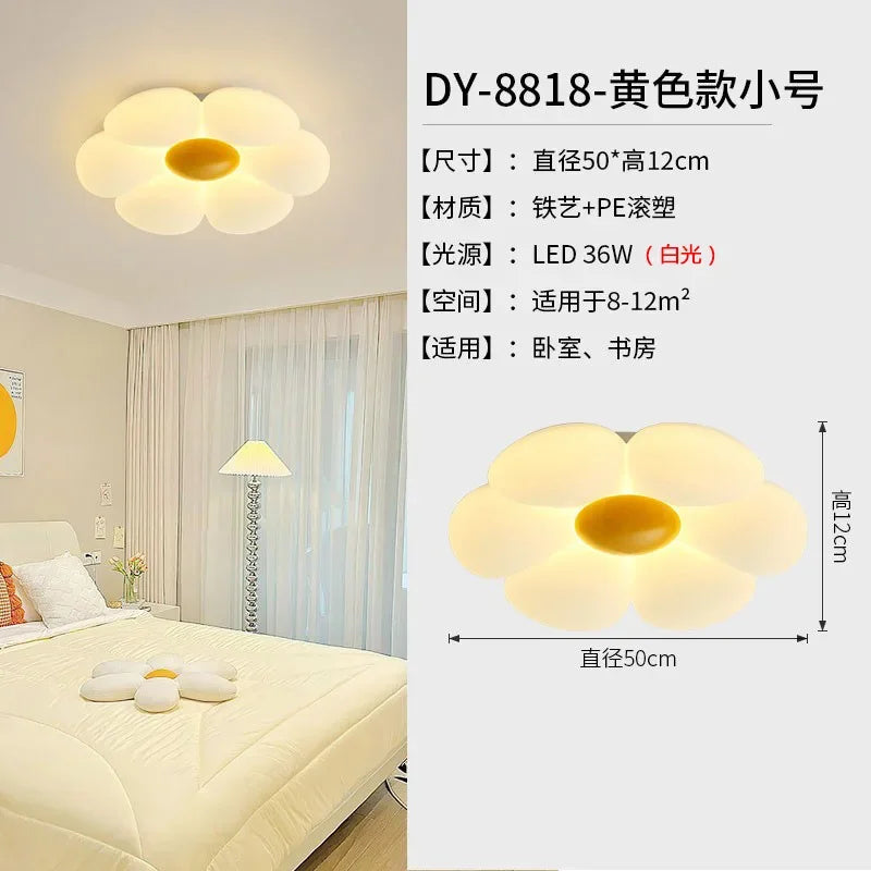 2023 New Living Room Light Romantic Warm Net Popular Cream Wind Flower Master Bedroom Lamp