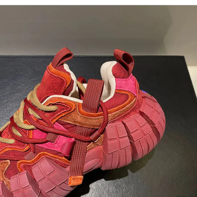 Chunky Sneakers for Women Fashion Platform White Leather Casual Dad Shoes Comfortable Wedge Walking Sport Sneakers