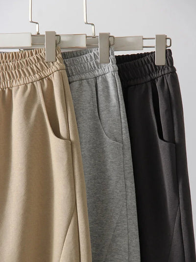 Women Straight Sweatpants Baggy Loose Dark Grey Long Pants Female Casual Sports Trousers High Waist Sweatpants For Women Joggers