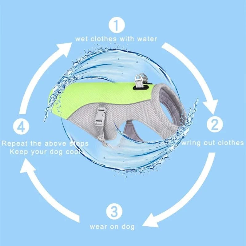 Summer Pet Dog Cooling Vest Heat Resistant Cool Dogs Clothes Breathable Sun-proof Clothing For Small Large Dogs Outdoor Walking