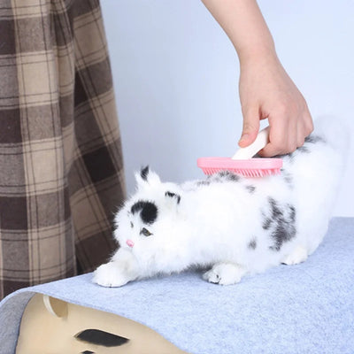 OUWO Pet Cat Brush Massage Comb Silicone Cat Toy Cat Brush Cat Scratcher Massage Self Groomer Comb Pet Cat Corner Scratcher