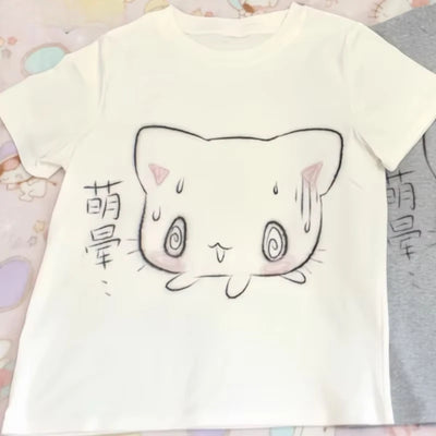 Japanese Oversized T Shirt Women Clothing Short Sleeve O-neck Cute Tees Fashion Casual Summer Tshirts Anime Print Y2k T-shirts
